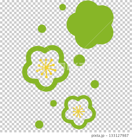 一幅簡單的黃綠色花朵插圖 133127987