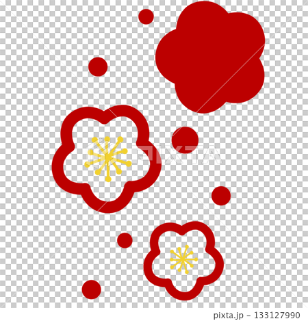 A simple illustration of a dark red flower 133127990