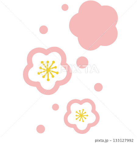 ピンク色の花のシンプルなイラスト 133127992