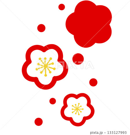 赤色の花のシンプルなイラスト 赤色の花のシンプルなイラスト 133127993