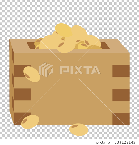 Illustration of many Setsubun beans in a box Illustration of many Setsubun beans in a box 133128145