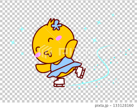 フィギュアスケートを楽しむひよこ フィギュアスケートを楽しむひよこ 133128160