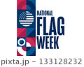 National Flag Week. Holiday concept. Template for background, banner, card, poster with text. Vector 133128232