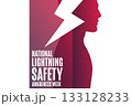 National Lightning Safety Awareness Week. Holiday concept. Template for background, banner, card 133128233