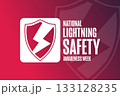 National Lightning Safety Awareness Week. Holiday concept. Template for background, banner, card 133128235