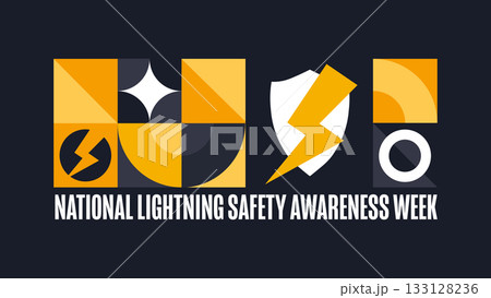 National Lightning Safety Awareness Week. Holiday concept. Template for background, banner, card 133128236