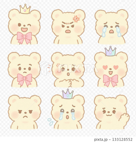 9個セット　可愛いくまのクリップアート2 133128552