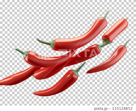 透明背景素材,上面有流動的紅色辣椒。 透明背景素材,上面有流動的紅色辣椒。 133128652