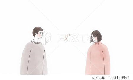 見つめ合うカップルのイラスト 133129966
