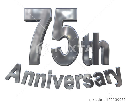 3DCG文字「75th Anniversary/75周年マークキラキラ」 133130022