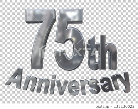 3DCG文字「75th Anniversary/75周年マークキラキラ」 133130022
