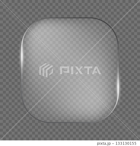 Liquid glass vector frame in glassmorphism style. Rectangular glass vector illustration on isolated background. Transparent mirror frame sign business concept. 133130155