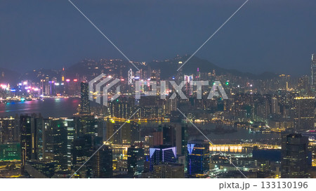Hong Kong and Kowloon Skyline at Twilight Nov 1 2025 133130196