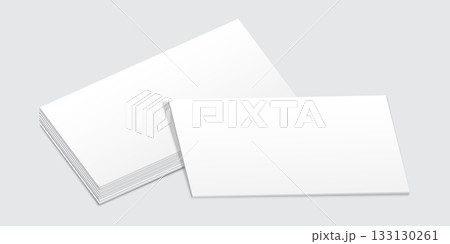 White business card icon in flat style. Blank template vector illustration on isolated background. Sticker, sheet, label, banner sign business concept. 133130261