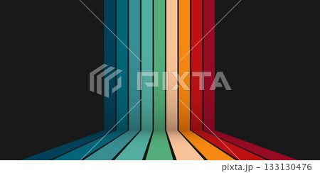 Old retro perspective lines background. Groovy vavy line vector illustration. Gradient layout banner business concept. Old retro perspective lines background. Groovy vavy line vector illustration. Gradient layout banner business concept. 133130476