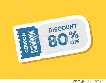 Gift voucher sticker icon in flat style. 80% discount vector illustration on isolated background. Promotion coupon sign business concept. Gift voucher sticker icon in flat style. 80% discount vector illustration on isolated background. Promotion coupon sign business concept. 133130573