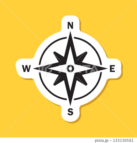 Compass sticker icon in flat style. Navigation equipment vector illustration on isolated background. Geographical position sign business concept. Compass sticker icon in flat style. Navigation equipment vector illustration on isolated background. Geographical position sign business concept. 133130581