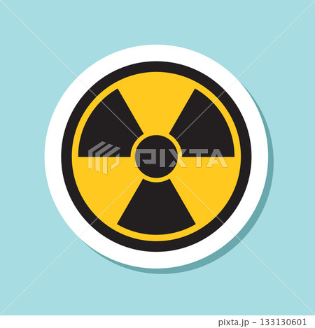 Radioactive material warning sticker icon in flat style. Radiation danger vector illustration on isolated background. Caution sign business concept. Radioactive material warning sticker icon in flat style. Radiation danger vector illustration on isolated background. Caution sign business concept. 133130601