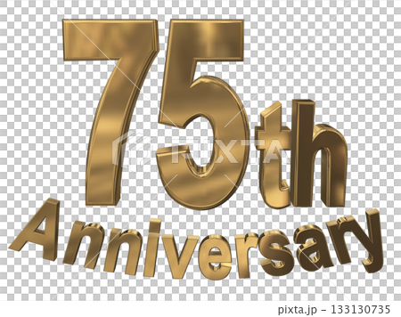 3DCG文字“75週年紀念/75週年紀念標誌閃耀” 3DCG文字“75週年紀念/75週年紀念標誌閃耀” 133130735