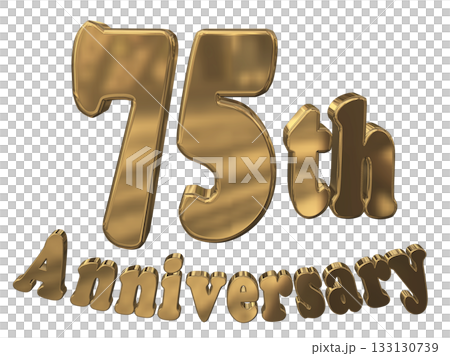 3DCG文字“75週年紀念/75週年紀念標誌閃耀” 3DCG文字“75週年紀念/75週年紀念標誌閃耀” 133130739