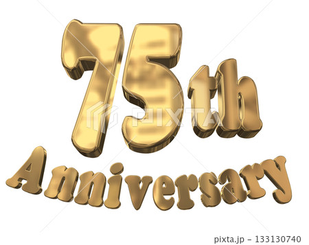 3DCG文字「75th Anniversary/75周年マークキラキラ」 3DCG文字「75th Anniversary/75周年マークキラキラ」 133130740