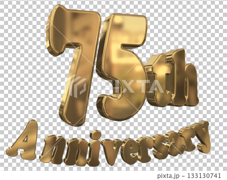 3DCG文字「75th Anniversary/75周年マークキラキラ」 3DCG文字「75th Anniversary/75周年マークキラキラ」 133130741