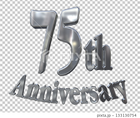3DCG文字“75週年紀念/75週年紀念標誌閃耀” 3DCG文字“75週年紀念/75週年紀念標誌閃耀” 133130754
