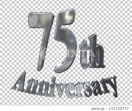 3DCG文字“75週年紀念/75週年紀念標誌閃耀” 3DCG文字“75週年紀念/75週年紀念標誌閃耀” 133130757