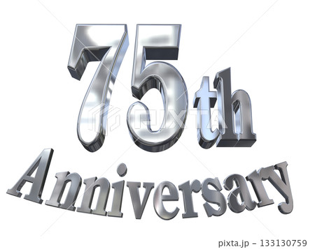 3DCG文字「75th Anniversary/75周年マークキラキラ」 133130759