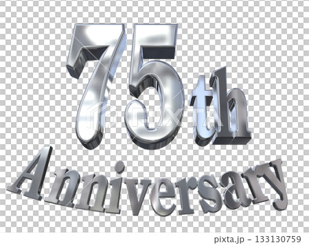 3DCG文字「75th Anniversary/75周年マークキラキラ」 133130759