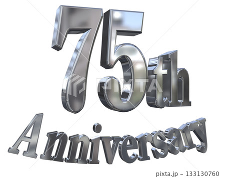 3DCG文字「75th Anniversary/75周年マークキラキラ」 133130760