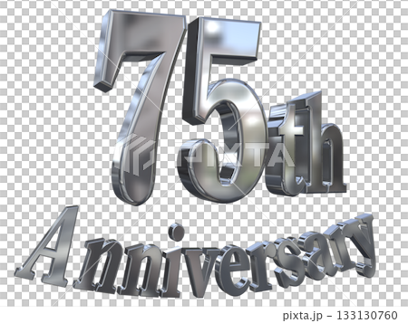 3DCG文字「75th Anniversary/75周年マークキラキラ」 133130760