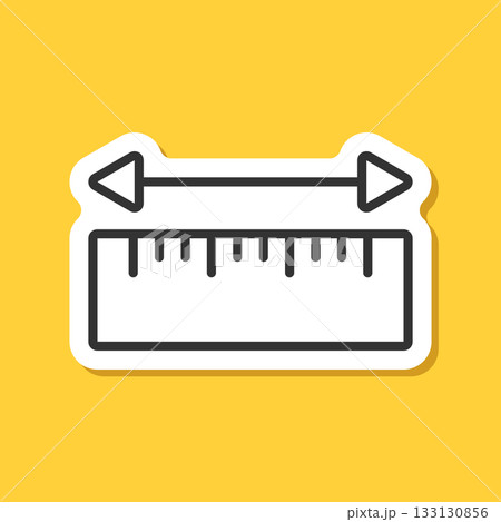 Metric measurement sticker icon in flat style. Measure scale vector illustration on isolated background. Ruler scale sign business concept. Metric measurement sticker icon in flat style. Measure scale vector illustration on isolated background. Ruler scale sign business concept. 133130856