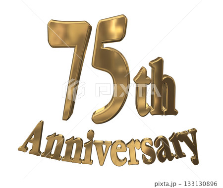 3DCG文字「75th Anniversary/75周年マークキラキラ」 133130896