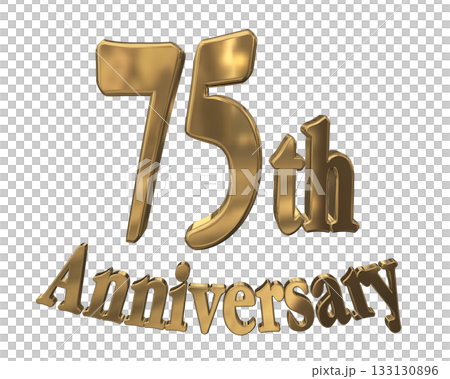 3DCG文字「75th Anniversary/75周年マークキラキラ」 133130896
