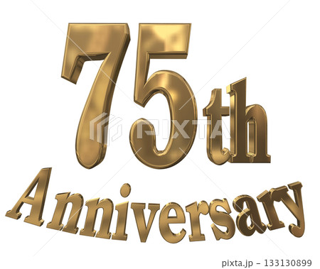 3DCG文字「75th Anniversary/75周年マークキラキラ」 133130899