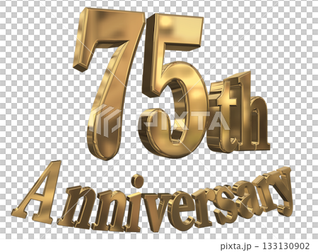 3DCG文字「75th Anniversary/75周年マークキラキラ」 3DCG文字「75th Anniversary/75周年マークキラキラ」 133130902
