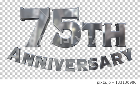 3DCG文字“75週年紀念/75週年紀念標誌閃耀” 3DCG文字“75週年紀念/75週年紀念標誌閃耀” 133130986