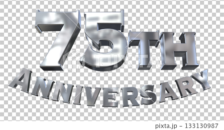 3DCG文字“75週年紀念/75週年紀念標誌閃耀” 3DCG文字“75週年紀念/75週年紀念標誌閃耀” 133130987