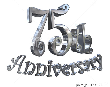 3DCG文字「75th Anniversary/75周年マークキラキラ」 133130992