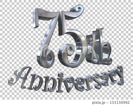 3DCG文字「75th Anniversary/75周年マークキラキラ」 133130992