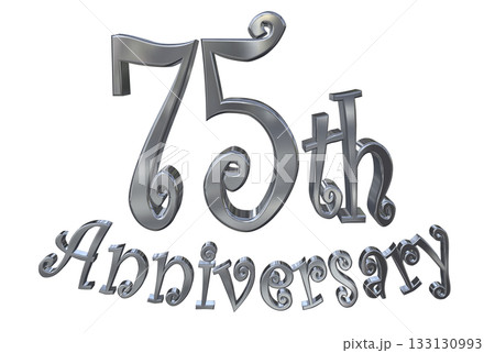 3DCG文字「75th Anniversary/75周年マークキラキラ」 133130993