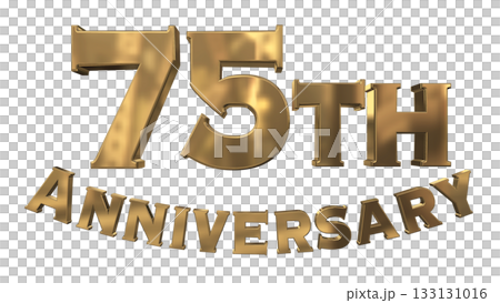 3DCG文字「75th Anniversary/75周年マークキラキラ」 3DCG文字「75th Anniversary/75周年マークキラキラ」 133131016