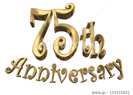3DCG文字「75th Anniversary/75周年マークキラキラ」 3DCG文字「75th Anniversary/75周年マークキラキラ」 133131022