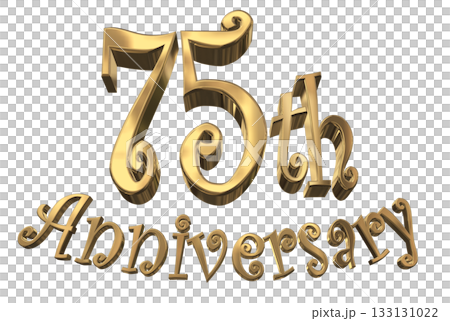 3DCG文字「75th Anniversary/75周年マークキラキラ」 3DCG文字「75th Anniversary/75周年マークキラキラ」 133131022