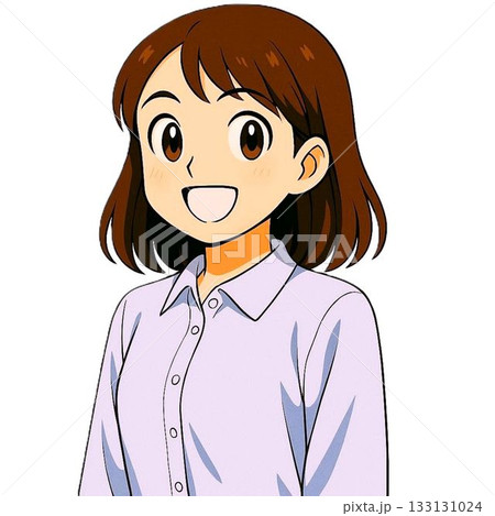 カメラ目線の女性のイラスト 133131024