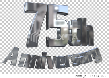 3DCG文字「75th Anniversary/75周年マークキラキラ」 133131029