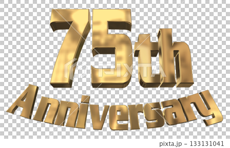 3DCG文字「75th Anniversary/75周年マークキラキラ」 133131041