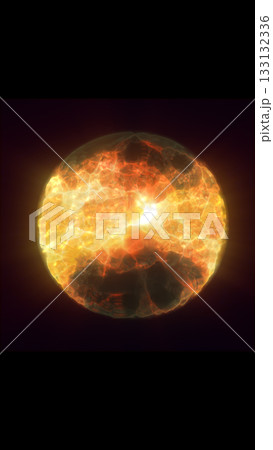 Abstract glowing sphere with fiery textures symbolizing energy, creation, and cosmic power Abstract glowing sphere with fiery textures symbolizing energy, creation, and cosmic power 133132336