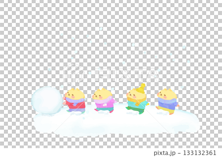 Watercolor illustration of a cute cat playing in the snow Watercolor illustration of a cute cat playing in the snow 133132361